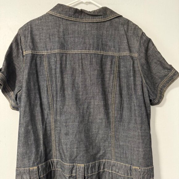 Baby Phat Womens Denim Jumpsuit Short Sleeve 100% Cotton Capri Length 18 Y2K - Picture 9 of 16